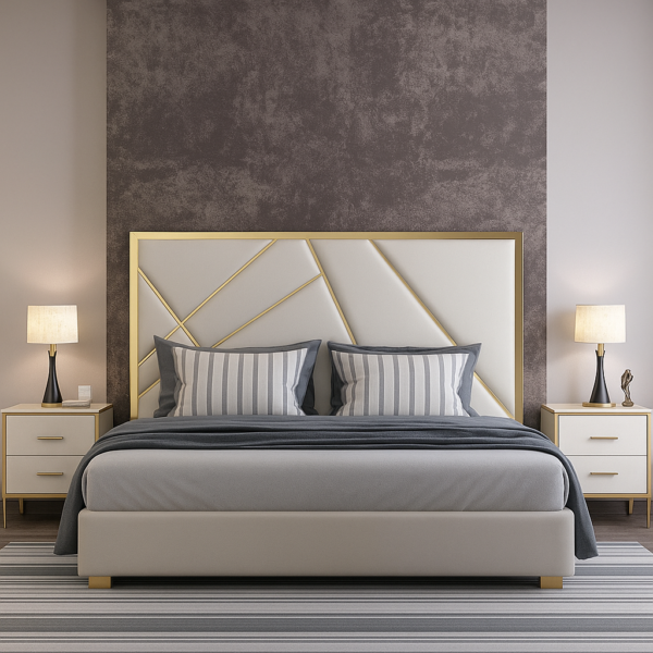 BB-13 Golden Geometric Elegance Bed Set
